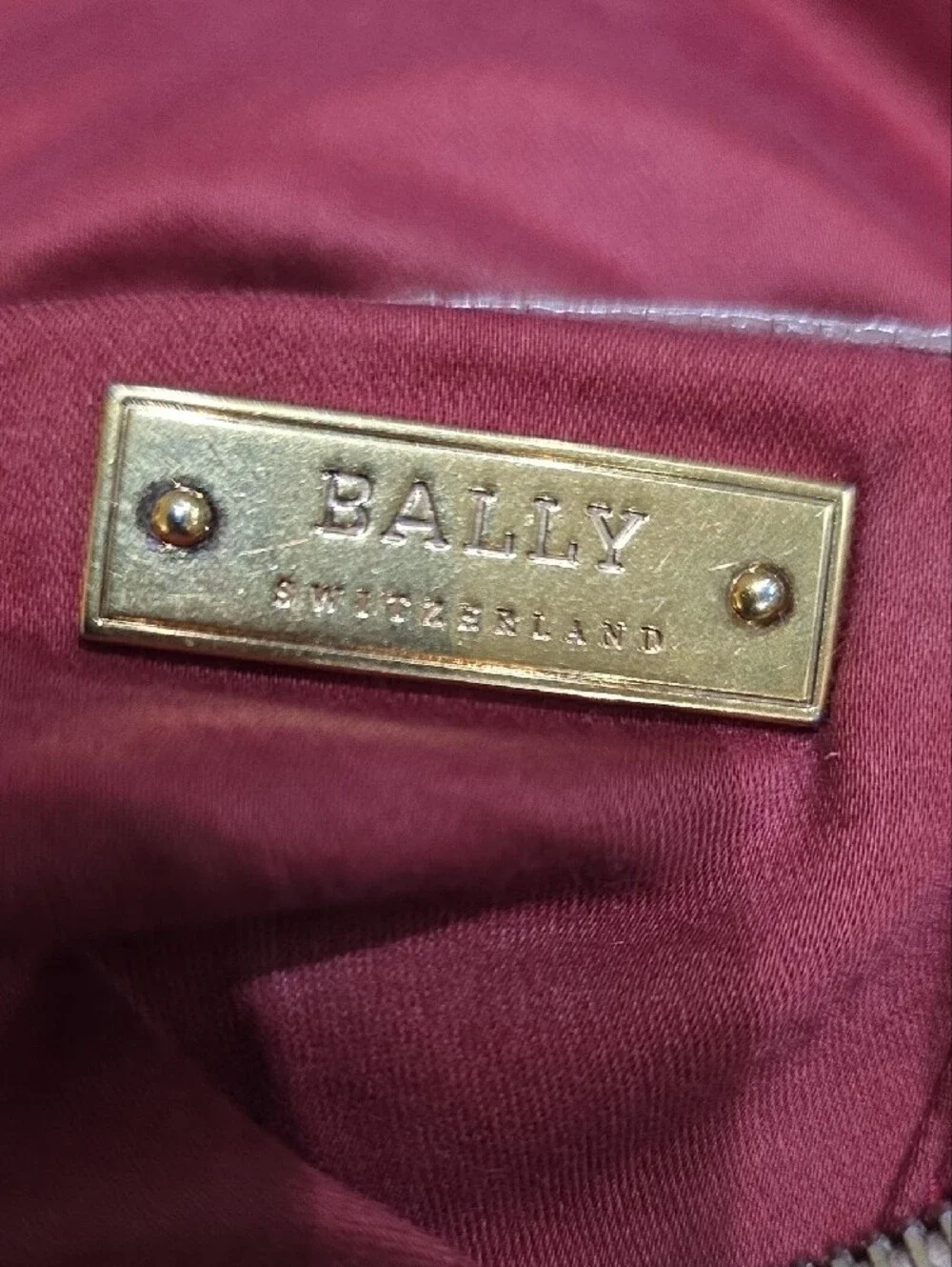 Bally Gray/Taupe Leather Shoulder Bag with Gold-Tone Hardware